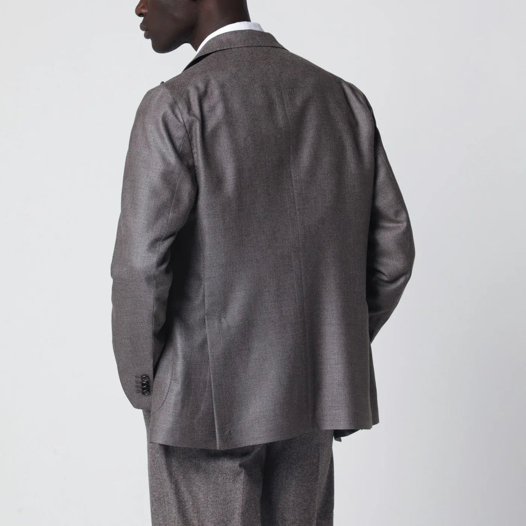 Tagliatore - Grey silk and wool double-breasted jacket Brand Coats &amp; Jackets