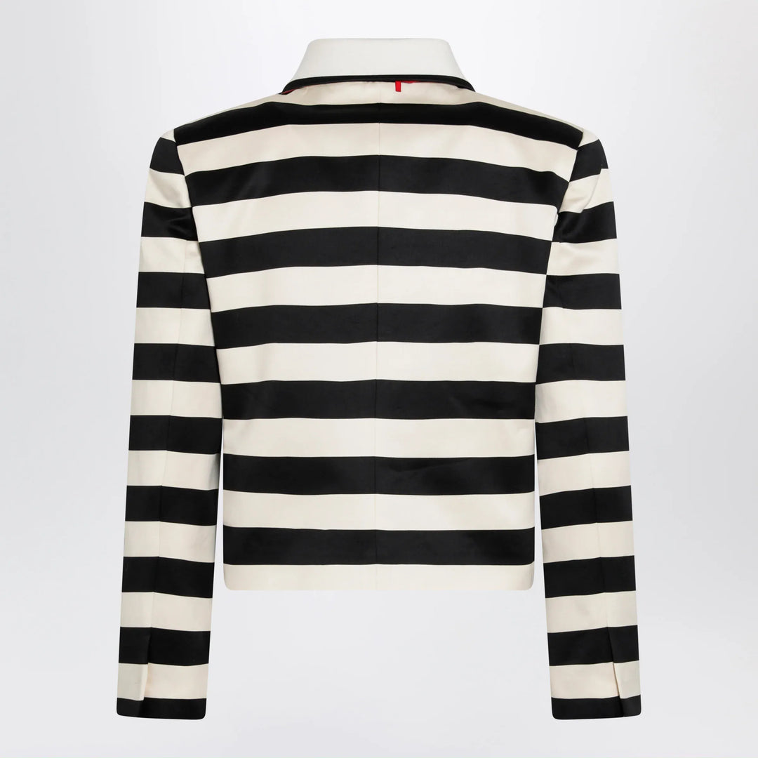 Valentino - Vanilla/black striped jacket with maxi bow Brand Coats &amp; Jackets