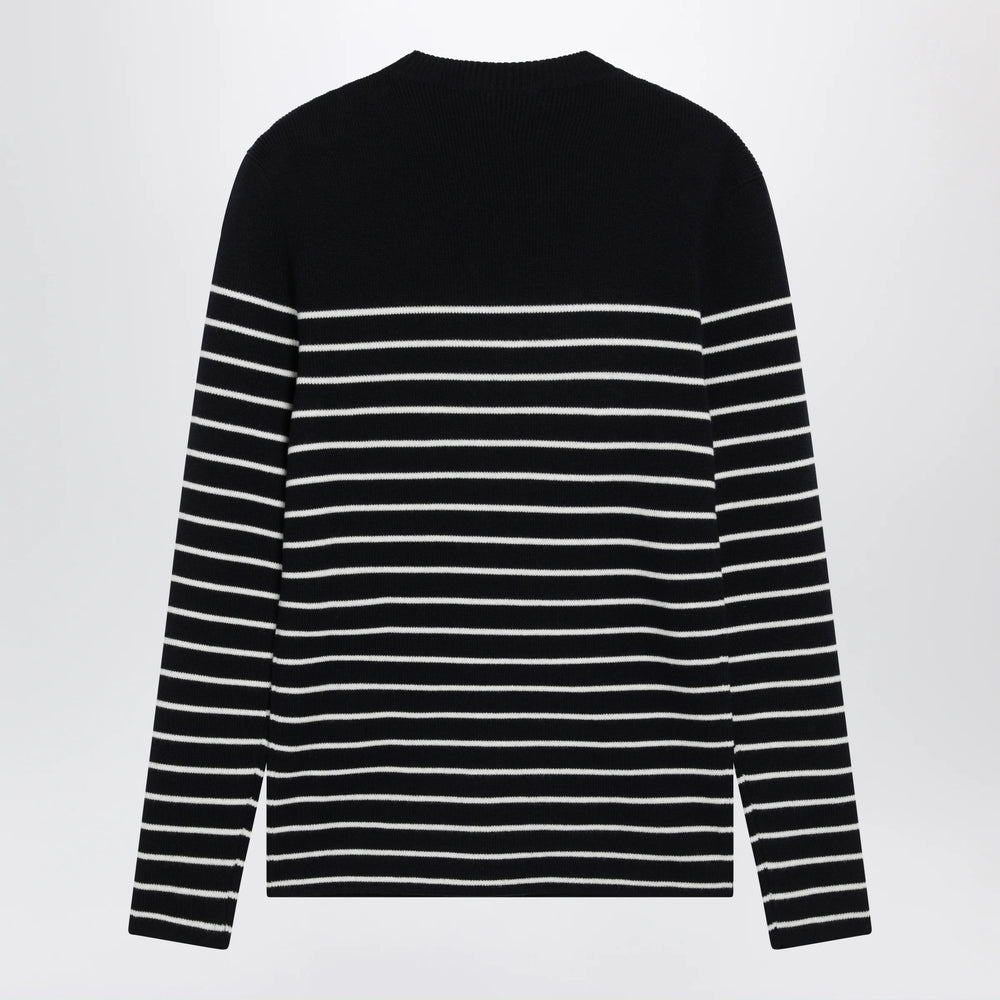 Dolce&Gabbana - Blue/White Striped Wool Sweater with Buttons Brand