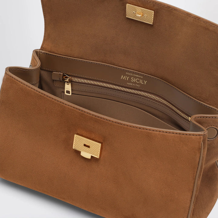 Dolce&amp;Gabbana - Medium My Sicily Bag in Camel Suede Leather Brand U