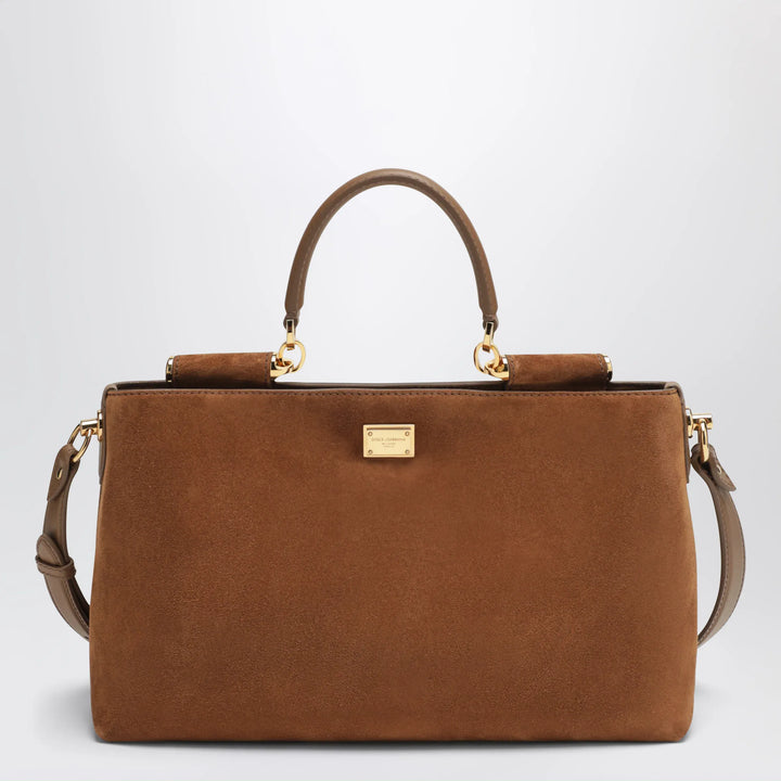Dolce&amp;Gabbana - Medium Vittoria suede bag in camel Brand U