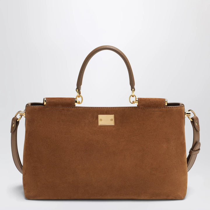 Dolce&amp;Gabbana - Medium Vittoria suede bag in camel Brand U