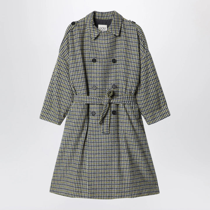 Douuod - Double-breasted wool-blend trench coat with check pattern Brand 10Y