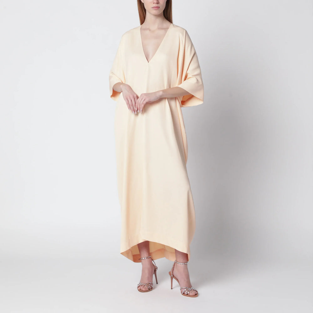 Alberta Ferretti - Long pink caftan dress with V-neck Brand Dresses S