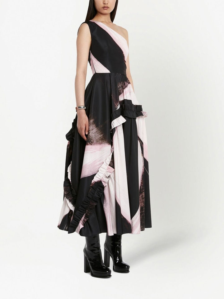 Alexander Mcqueen Dresses 38 Alexander Mcqueen one-shoulder printed midi dress Alexander Mcqueen one-shoulder printed midi dress Brand