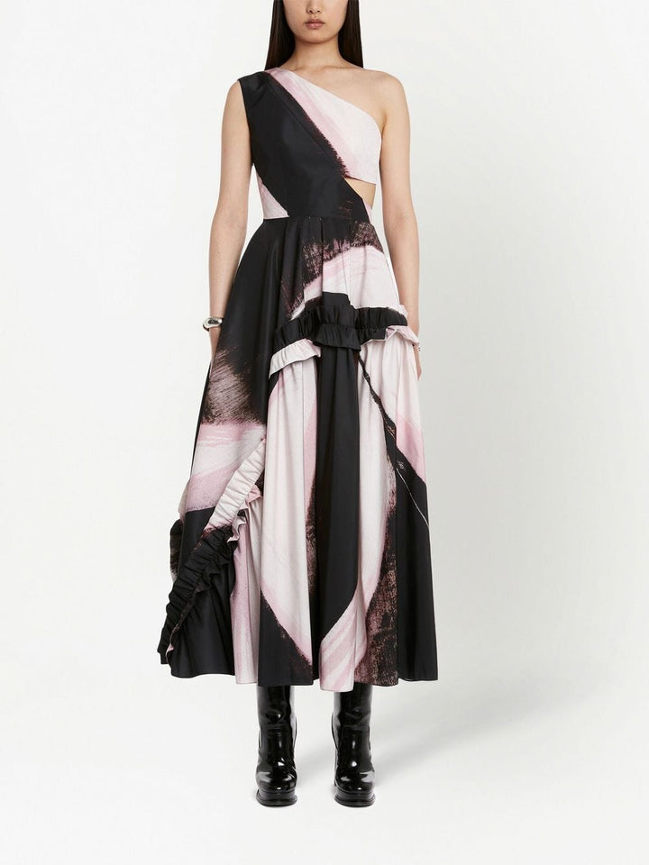 Alexander Mcqueen Dresses 38 Alexander Mcqueen one-shoulder printed midi dress Alexander Mcqueen one-shoulder printed midi dress Brand