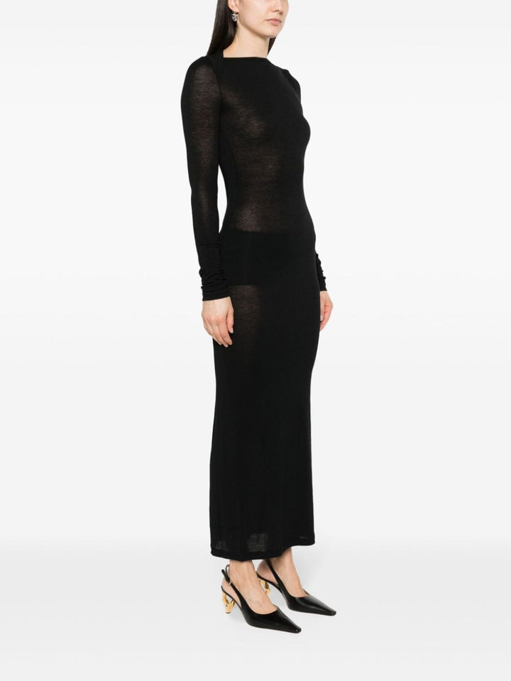 Saint Laurent Dresses Saint Laurent Black Fine Knit Cowl Neck Long Dress Saint Laurent Black Fine Knit Cowl Neck Long Dress at Italian Luxury Group Brand