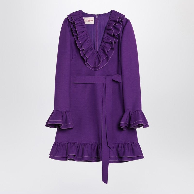 Dresses Valentino - Purple wool and silk mini dress - 40 IT Brand