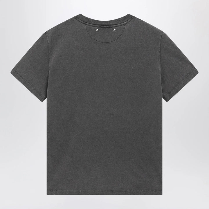 Golden Goose - Anthracite cotton T-shirt with cabochon crystals Brand