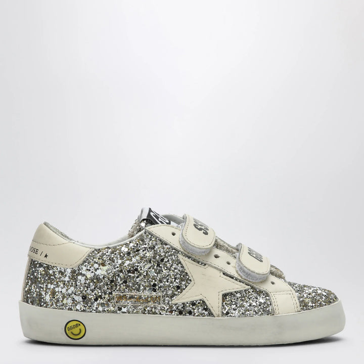 Golden Goose - Old School Sneakers in platinum/cream glitter Brand 39