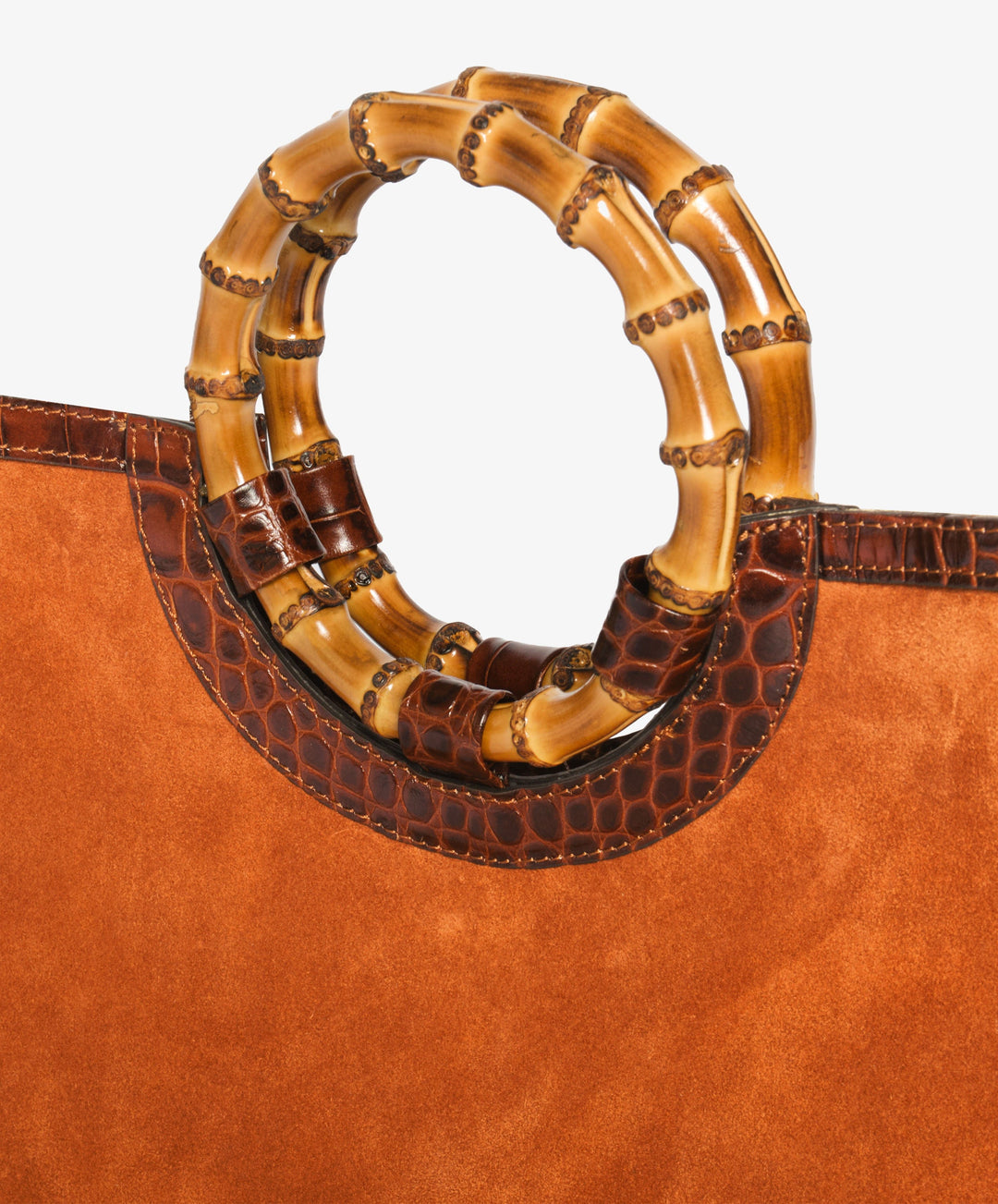 My Style Bags Personalised Bamboo Large Deluxe Handbag – Orange Brand Handbag