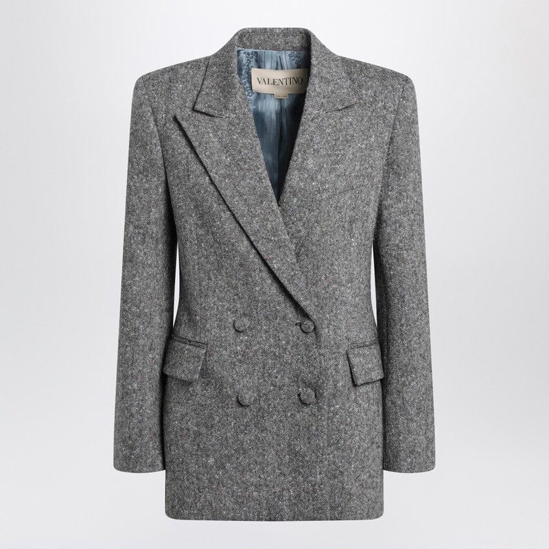 Coats & Jackets Valentino - Double-breasted jacket in natte wool boucle - 42 IT Brand