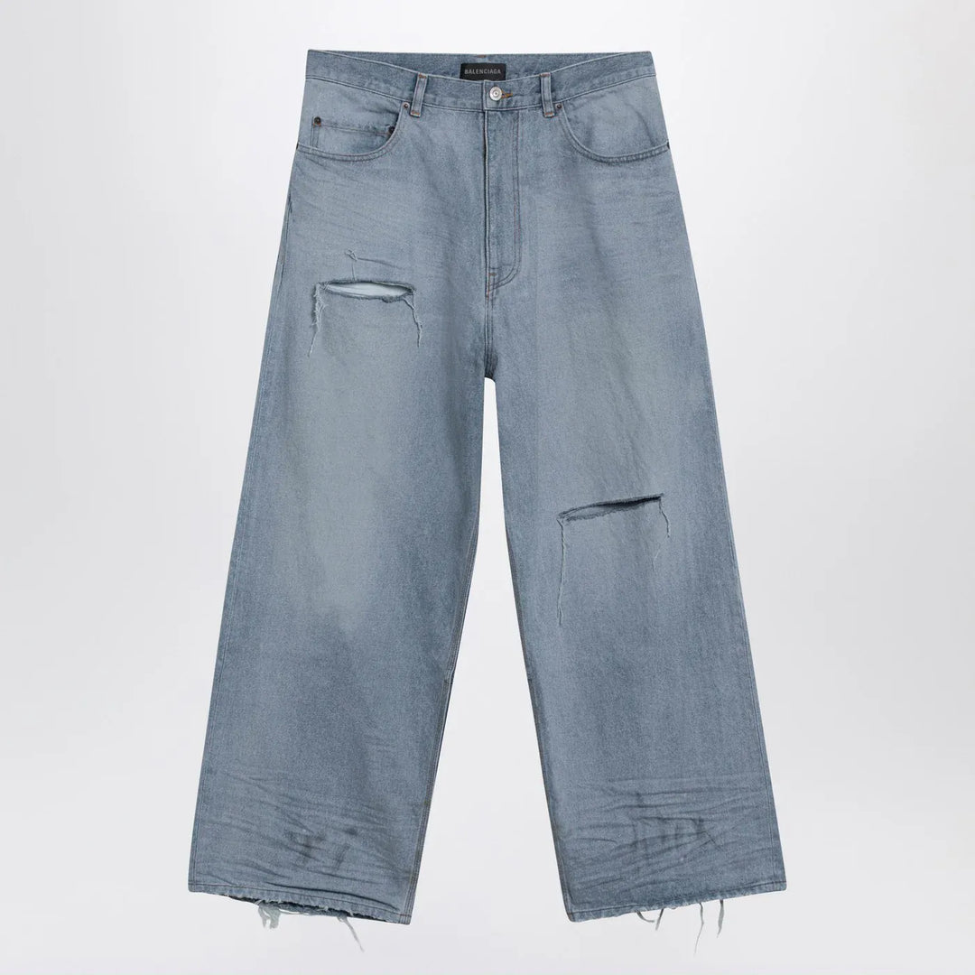 Balenciaga - Light blue baggy jeans with rips Brand Jeans S