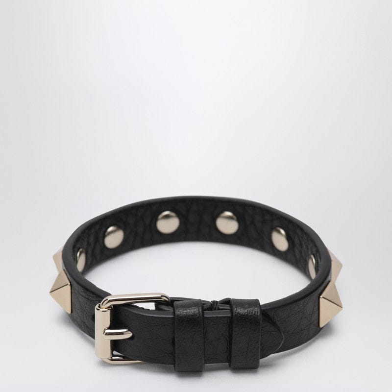 Jewelry Valentino - Black leather Rockstud bracelet - One size Brand