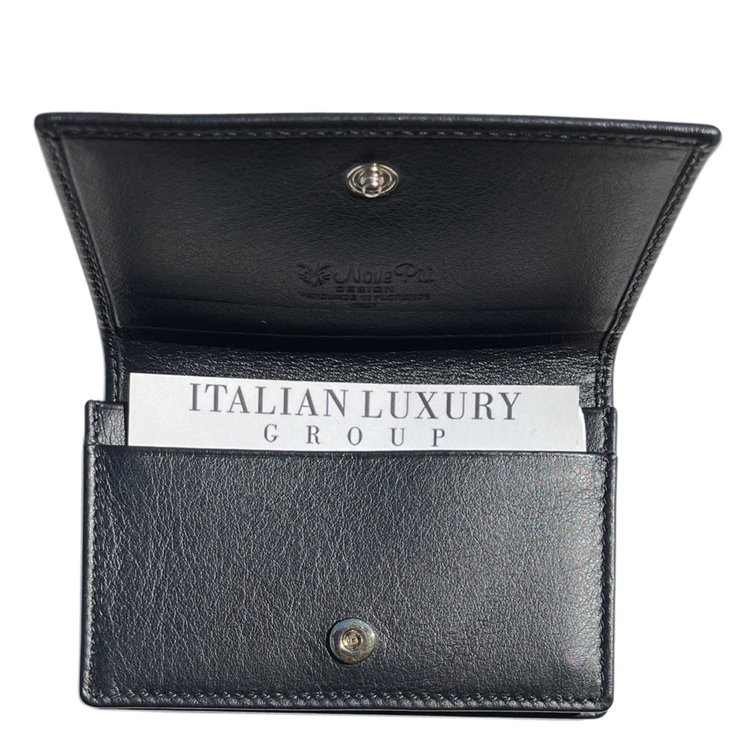 Italian Luxury Group Men's Wallet Small Italian Leather Wallet Black Brand