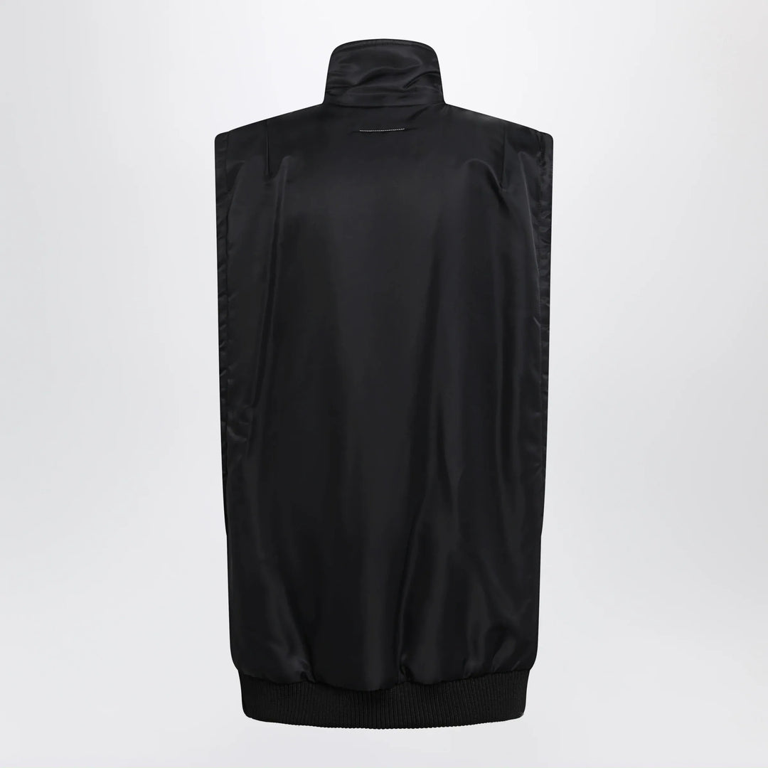 MM6 Maison Margiela - Black Nylon Zip-Up Vest Brand