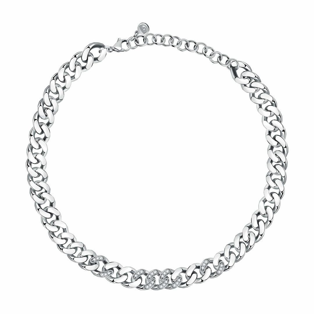 Chiara Ferragni necklace Chiara Ferragni Chain Collection Big Chain White Stone Necklace Brand