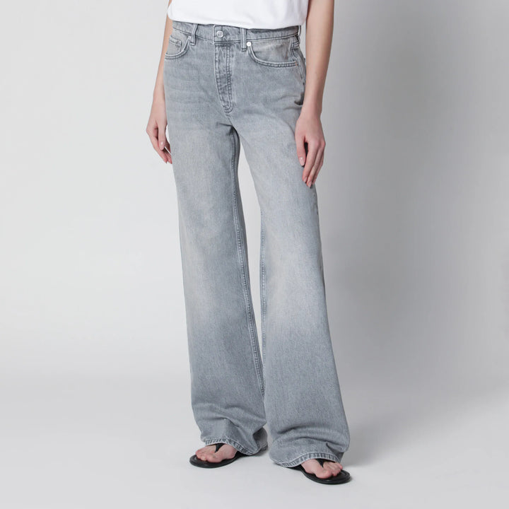 ANINE BING - Jeans Hugh high-rise in light grey denim Brand Pants 24