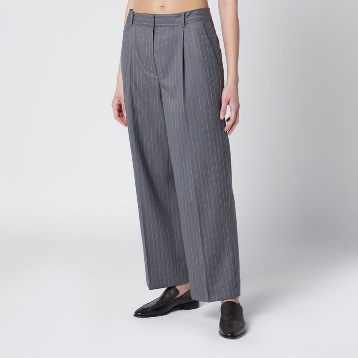 Pants ANINE BING - Trent cropped trousers in light grey fabric Brand