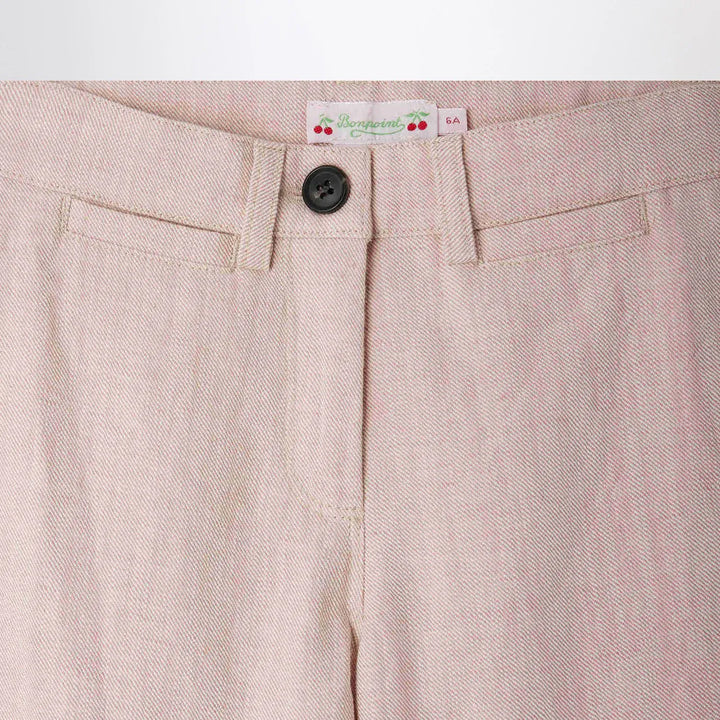 Bonpoint - Gersande trousers in pink linen blend Brand Pants 6