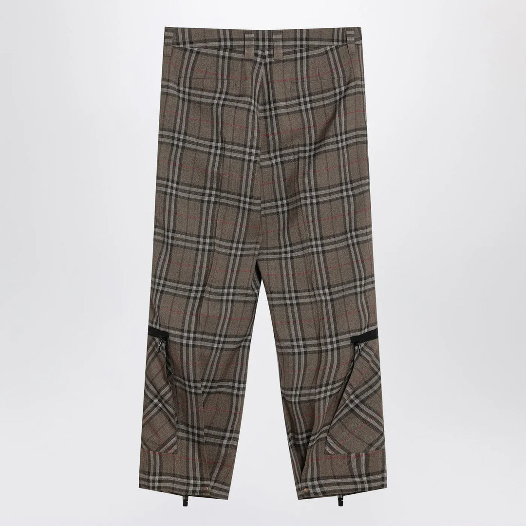 Burberry - Cargo pants check pattern in silk blend Brand Pants