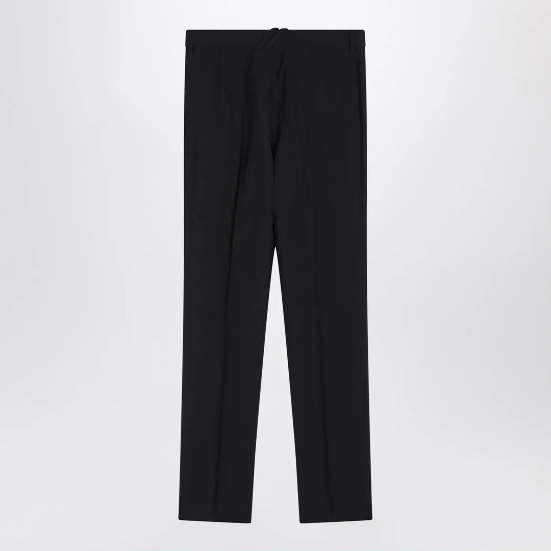 Burberry - Classic navy blue wool blend trousers Brand Pants 48 IT