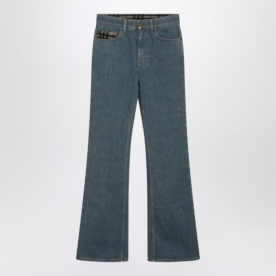 Pants Burberry - Mid-blue jeans with Check-pattern pocket Brand