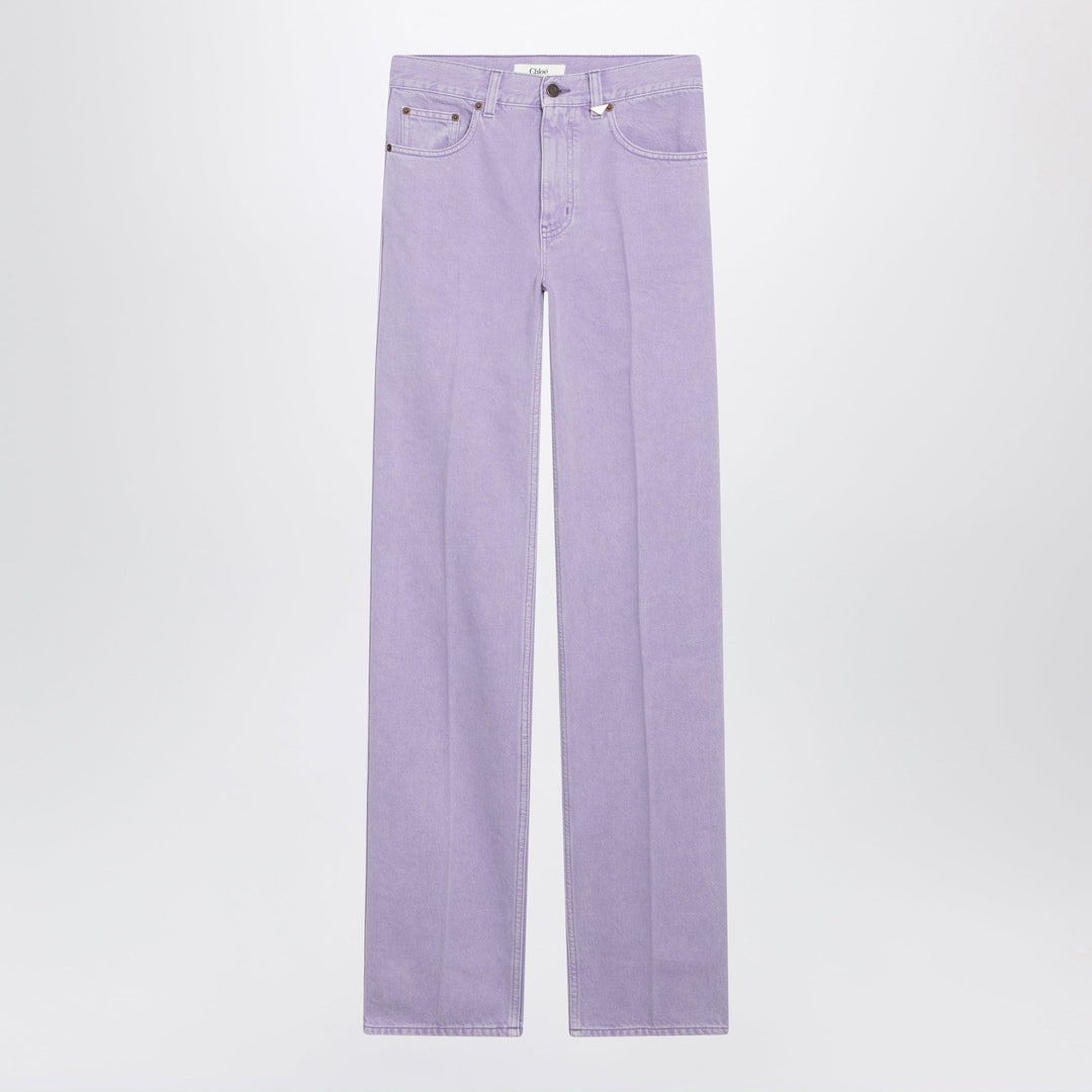 Chloé - Straight jeans in lavender organic cotton denim Brand Pants 24