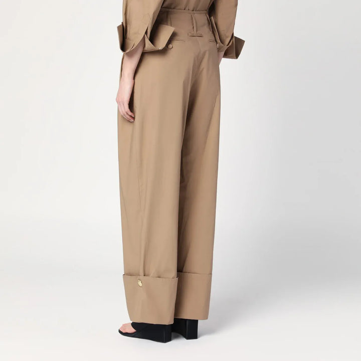 DARKPARK - Camel-coloured cuffed trousers Brand Pants 40  IT