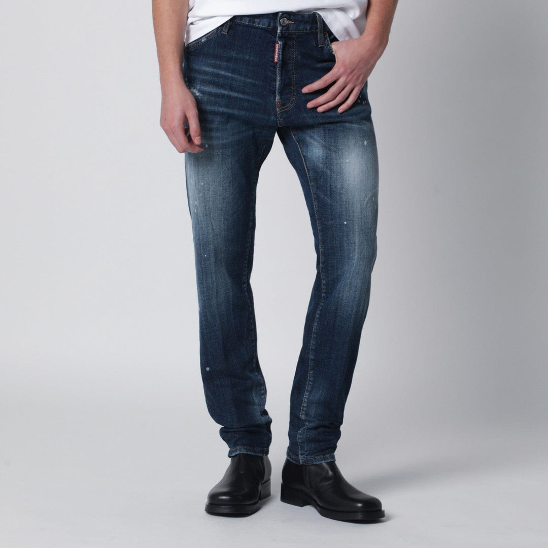 Pants Dsquared2 - Washed blue Teddy jeans with paint splatters Brand