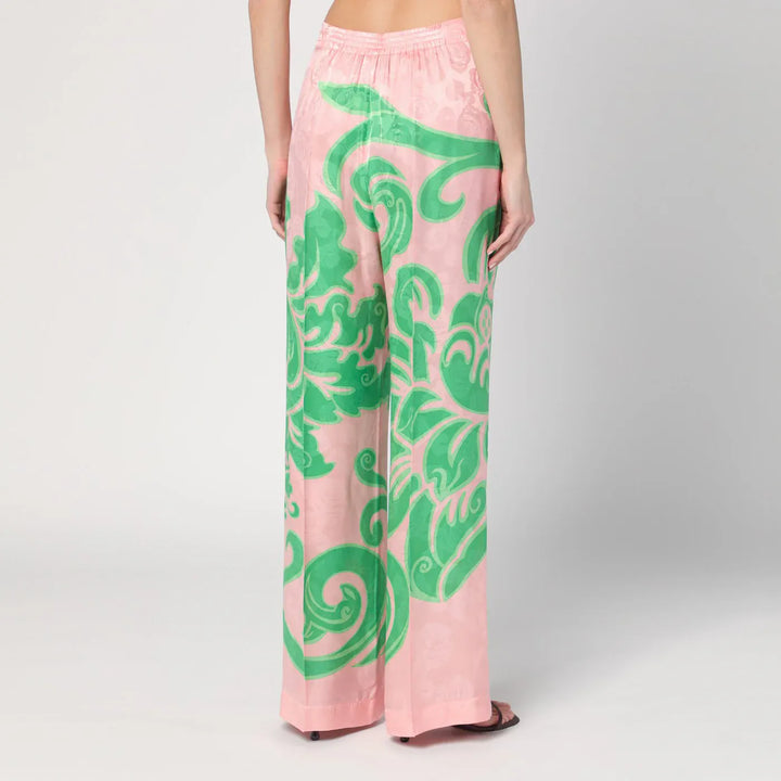 ETRO - Wide printed trousers in silk blend Brand Pants 44  IT