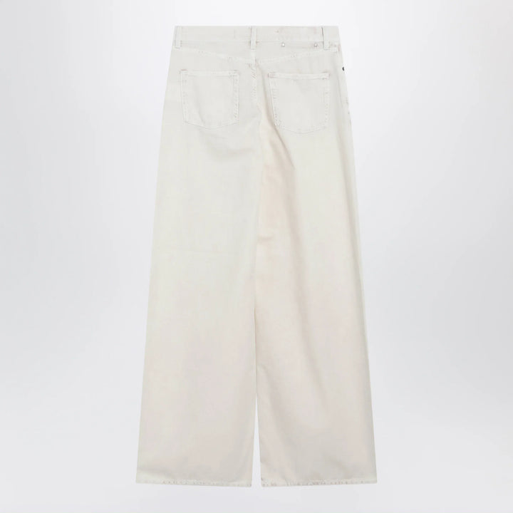 Golden Goose - White wide-leg denim trousers Brand Pants