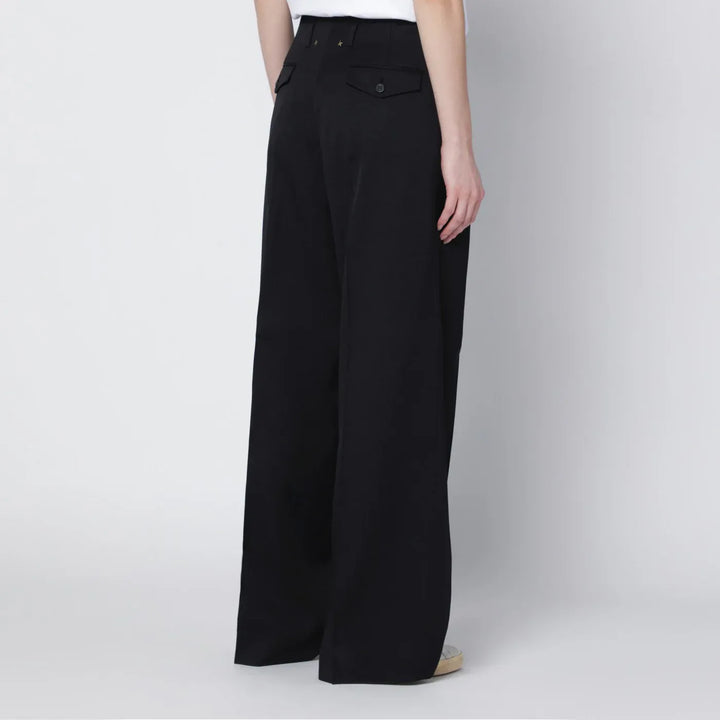 Golden Goose - Wide black wool trousers Brand Pants