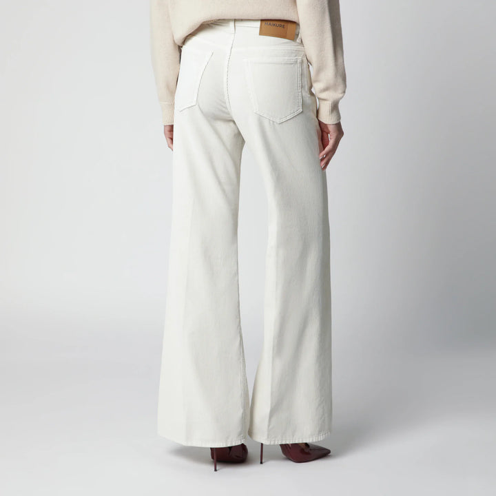 HAIKURE - Velvet cotton trousers in snow Brand Pants