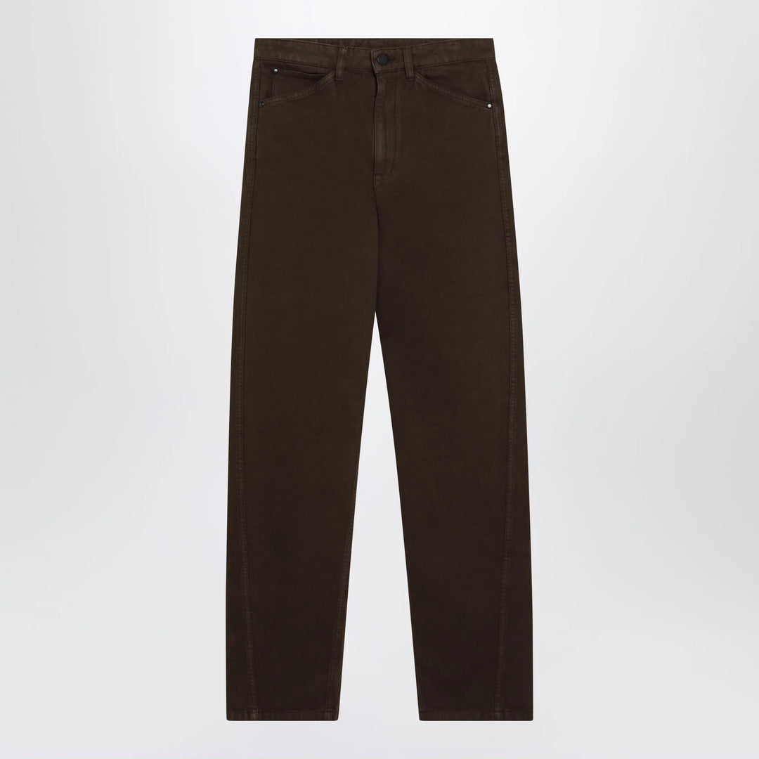 LEMAIRE - Brown twill trousers Brand Pants 36  FR