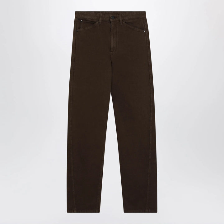 LEMAIRE - Brown twill trousers Brand Pants 36  FR