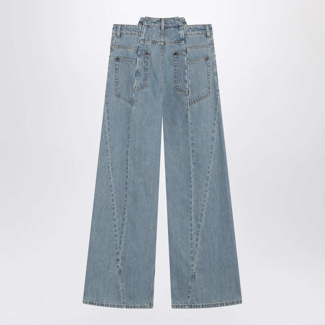 Maison Margiela - Stonewashed straight-leg denim jeans in medium blue Brand Pants