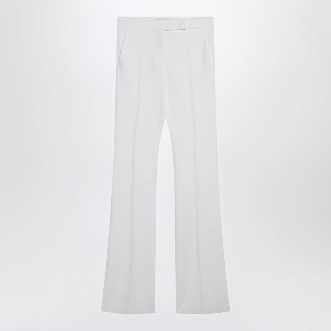 Pants Max Mara - Optical white slim trousers in crêpe canvas Brand