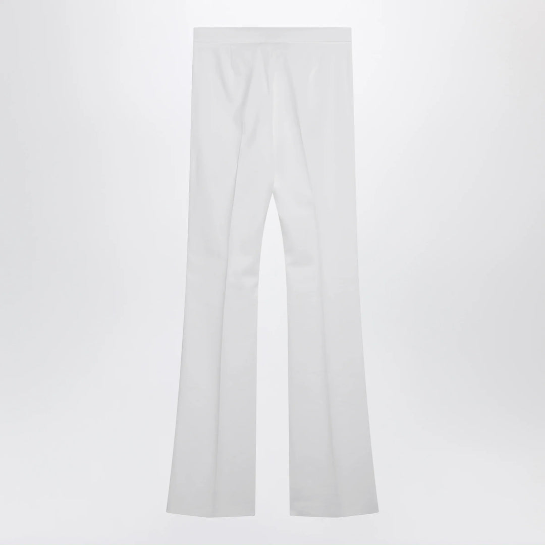 Max Mara - Optical white slim trousers in crêpe canvas Brand Pants