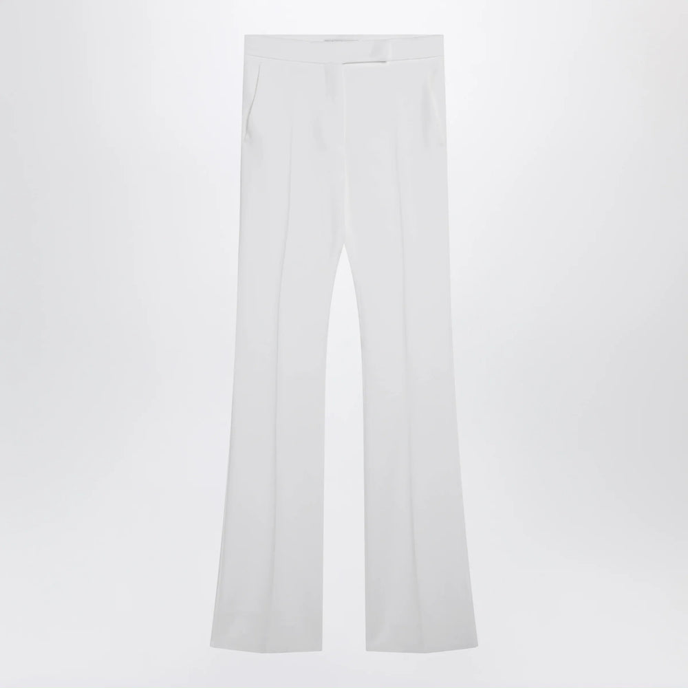 Max Mara - Optical white slim trousers in crêpe canvas Brand Pants 40  IT