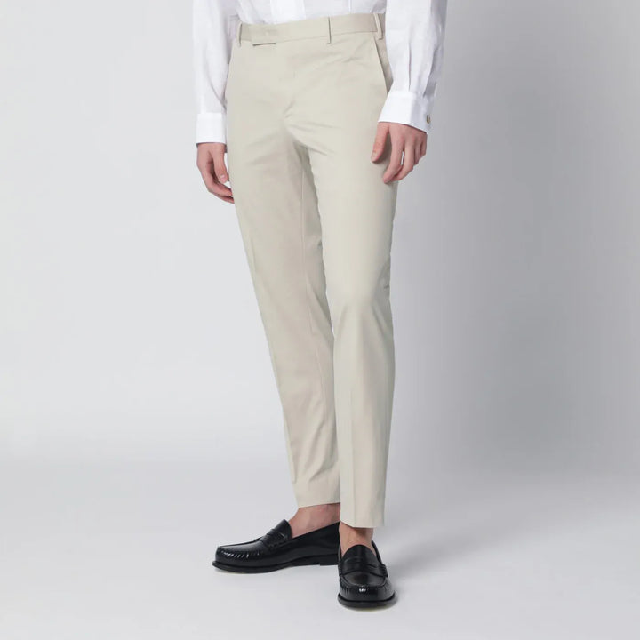 PT Torino - Beige slim-fit cotton-blend trousers Brand Pants