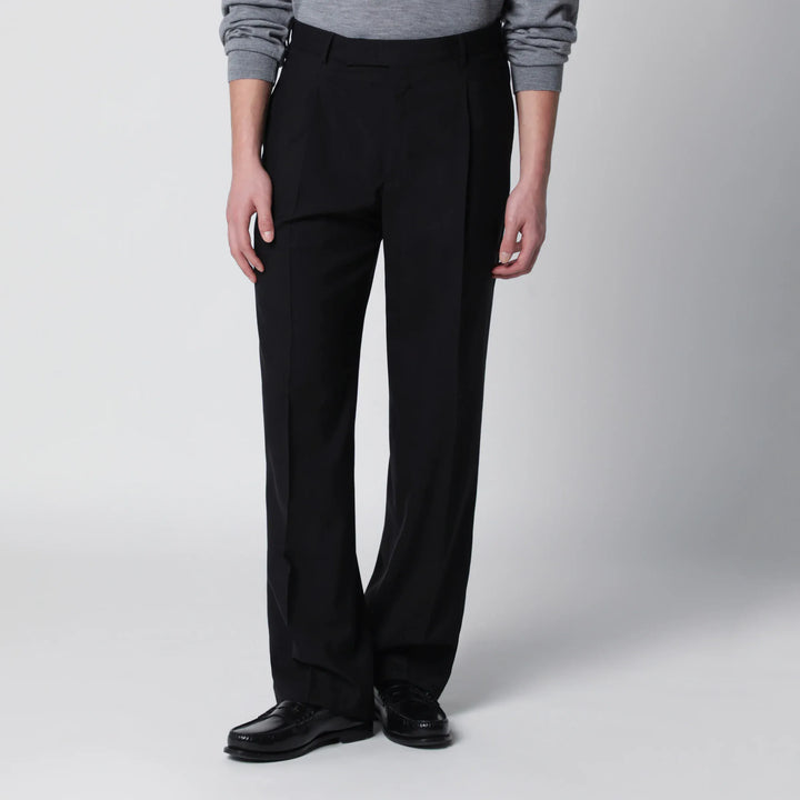 PT Torino - Black wool trousers Brand Pants 46 IT