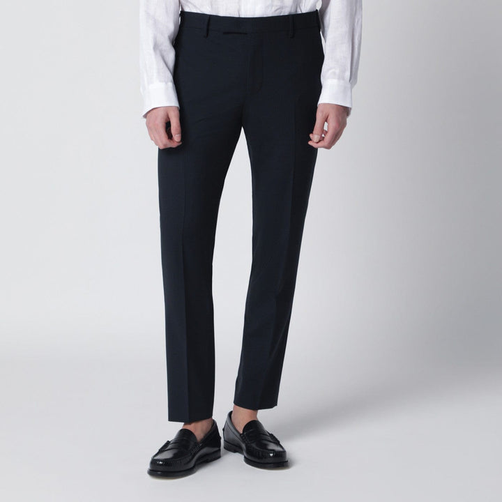 Pants PT Torino - Navy blue wool-blend trousers Brand