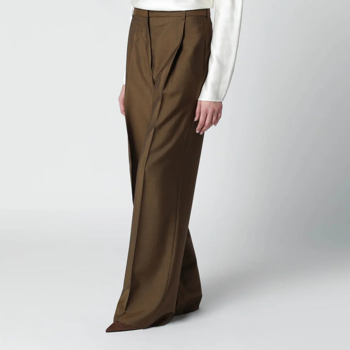 Róhe - Light brown wool-blend trousers Brand Pants