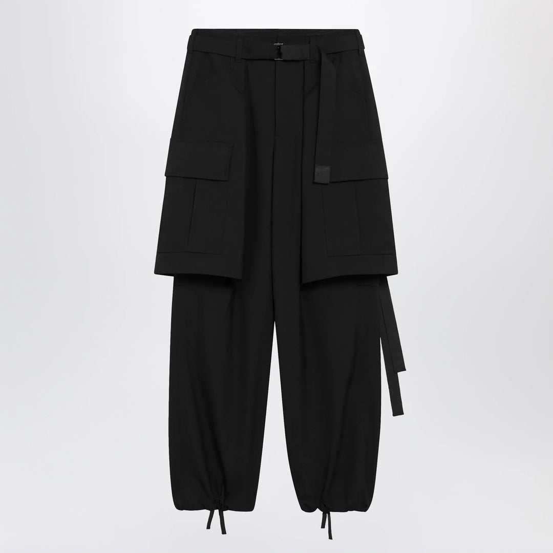Sacai - Wool-blend cargo trousers Brand Pants 1