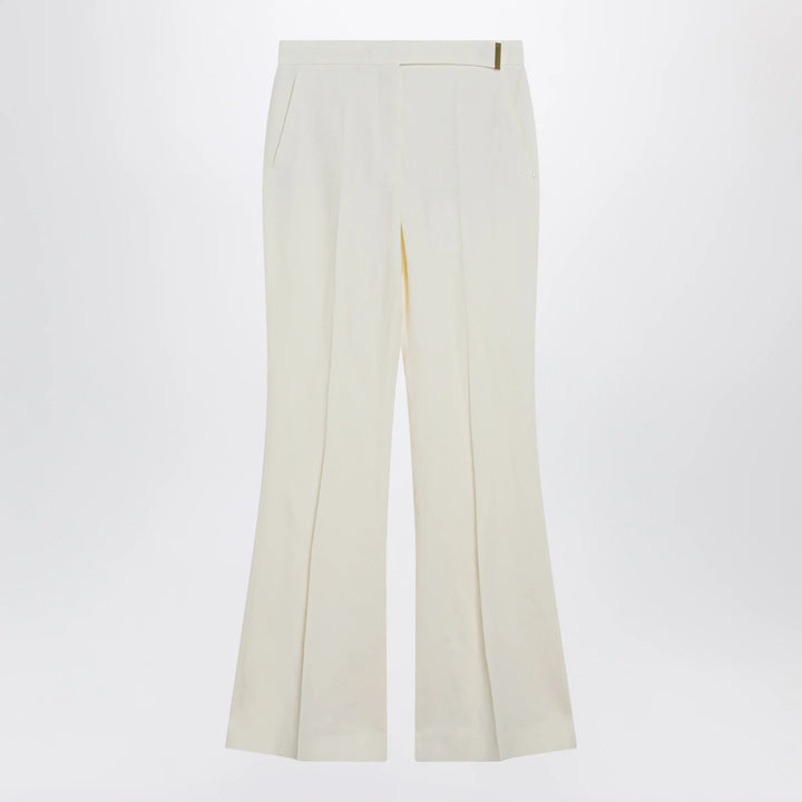 Sportmax - Low-rise flare trousers in viscose and textile paper Brand Pants 42  IT