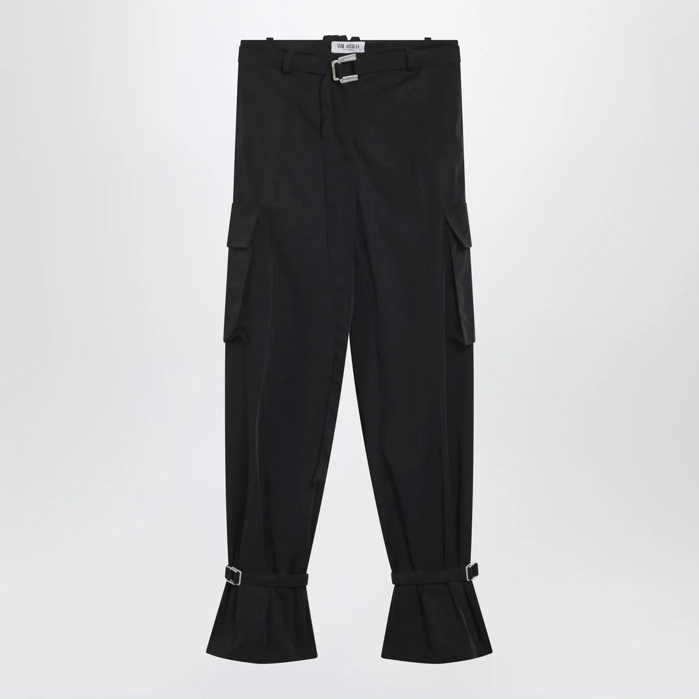 The Attico - Black nylon trousers Brand Pants 38  IT
