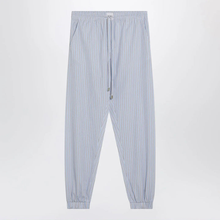 The Attico - Light blue/white striped trousers Brand Pants 40  IT