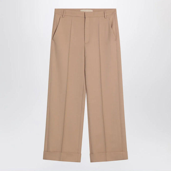 Valentino - Camel-coloured wool trousers Brand Pants 48 IT