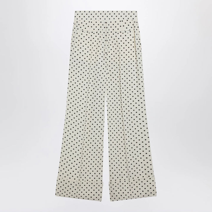 Valentino - Ivory supergran trousers with Plusdepois print Brand Pants